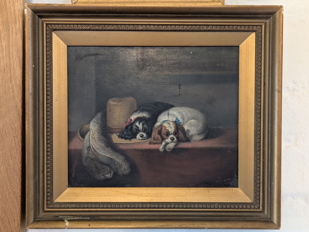 G. Hopper, King Charles Spaniels - Oil On Board